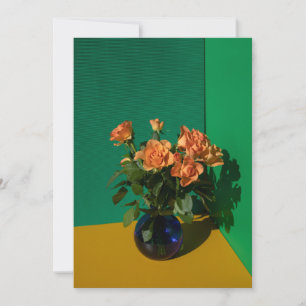Cartão De Agradecimento Flores Rosas em Vase