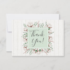 Cartão De Agradecimento Flores Russas de Algodão do Sul em Madeira Obrigad