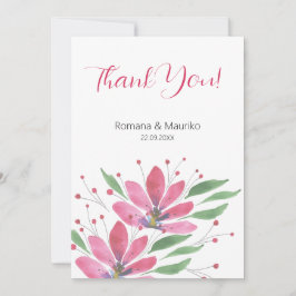 Cartão De Agradecimento Flores Russas De Lotus Aquarela