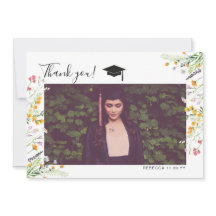 Flores selvagens Boho Graduação Obrigado foto