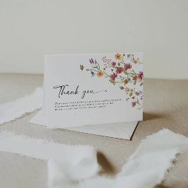 Cartão De Agradecimento Flores Selvagens De Casamento Flat Obrigado Cartõe