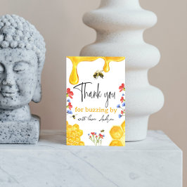 Cartão De Agradecimento Flores selvagens e Abelhas Amarelas Aquecedoras