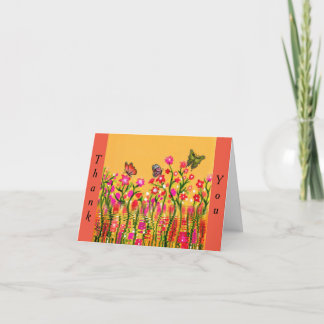Cartão De Agradecimento "Flores selvagens e Amigos Lakeside"