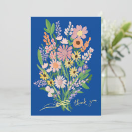 Cartão De Agradecimento Flores Selvagens Pintadas Personalizadas