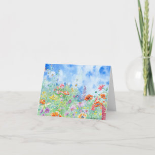 Cartão De Agradecimento Flores selvagens Vazio Notecard