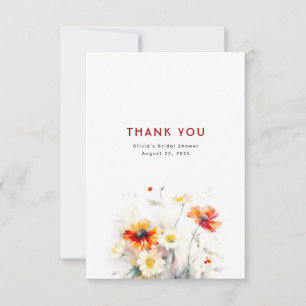 Cartão De Agradecimento Flores Silvestres Obrigada