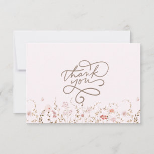 Cartão De Agradecimento Flores Silvestres Rústicas com Foto Floral Boho Co