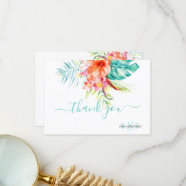 Cartão De Agradecimento Flores tropicais PixDezines H2+Folhagem