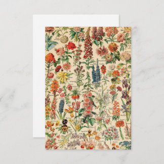 Cartão De Agradecimento Flores Vintage