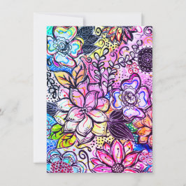 Cartão De Agradecimento Flores Whimsical Notecard Purple