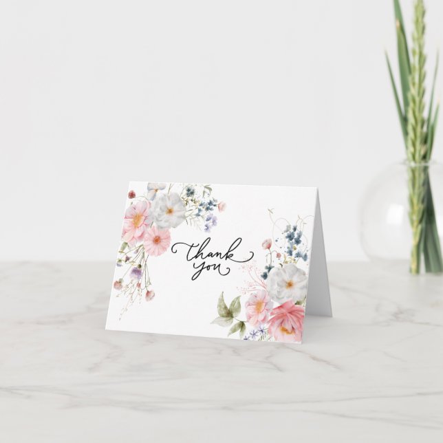 Cartão De Agradecimento Flores WildFloral (Frente)