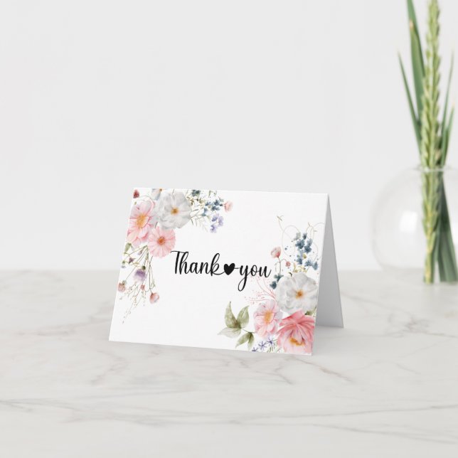 Cartão De Agradecimento Flores WildFloral (Frente)