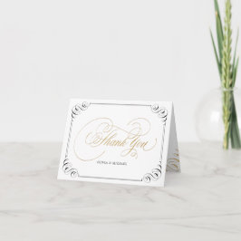 Cartão De Agradecimento Florescente elegante caligrafia vintage obrigado