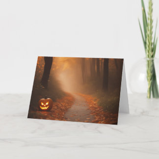 Cartão De Agradecimento Floresta Assustadora de Halloween