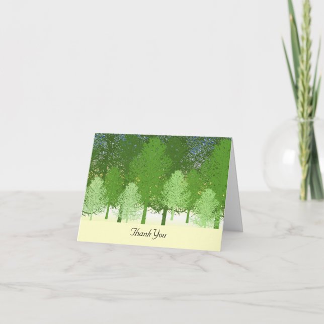Cartão De Agradecimento Floresta de Árvores Obrigado (Frente)