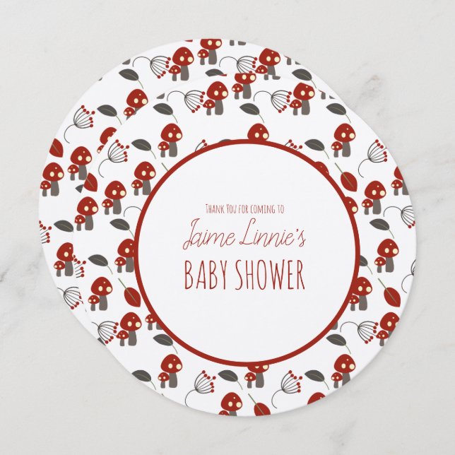 Cartão De Agradecimento Floresta de Chá de fraldas de Cogumelo Bonito Obri (Frente/Verso)