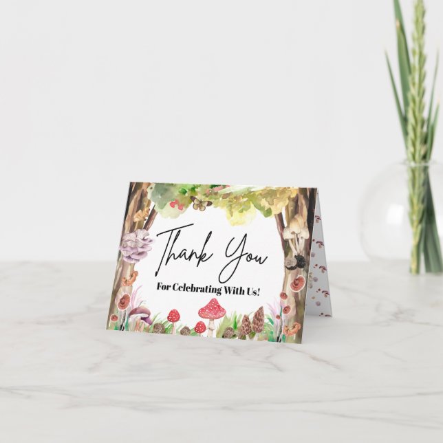 Cartão De Agradecimento floresta de cogumelos (Frente)
