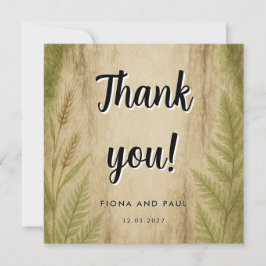 Cartão de Agradecimento Floresta de Musgo e Casca 