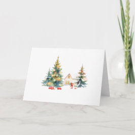 Cartão De Agradecimento Floresta de Natal