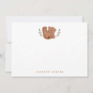 Cartão De Agradecimento Floresta De Urso-Cubo