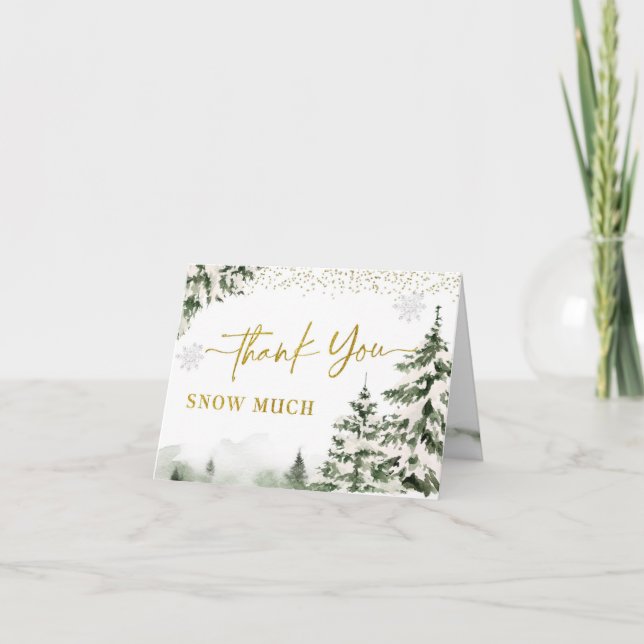 Cartão De Agradecimento Floresta Holandesa de inverno Primeiro Aniversário (Frente)