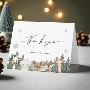 Cartão De Agradecimento Floresta Woodland Baby Está Fria Fora do Chá de fr
