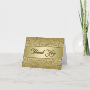 Cartão De Agradecimento Flourish Golden 50º Aniversário de Casamento