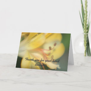 Cartão De Agradecimento Flower Thank you for your kind thoughts Card
