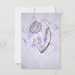 Cartão De Agradecimento Flower with Hearts Thank you card