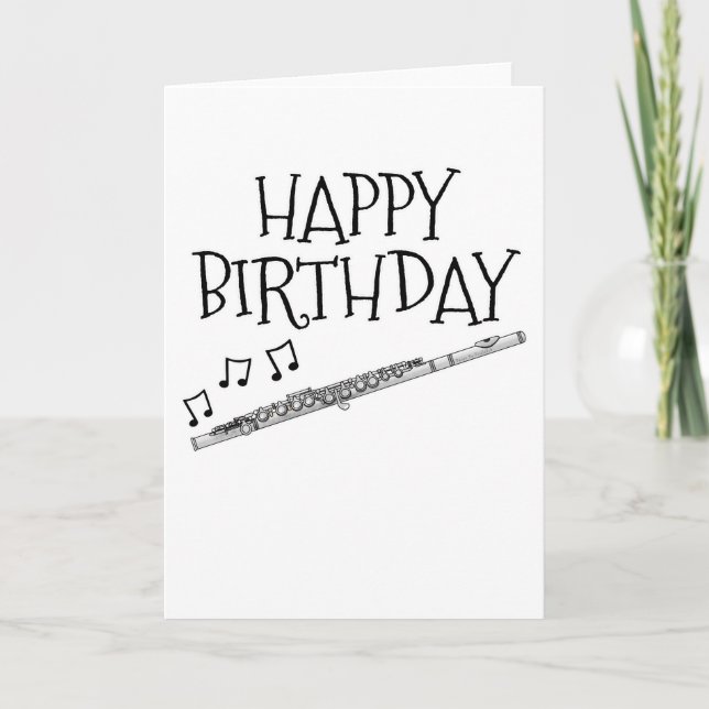 Cartão De Agradecimento Flutist Woodwind Musical Flute Birthday Card (Frente)