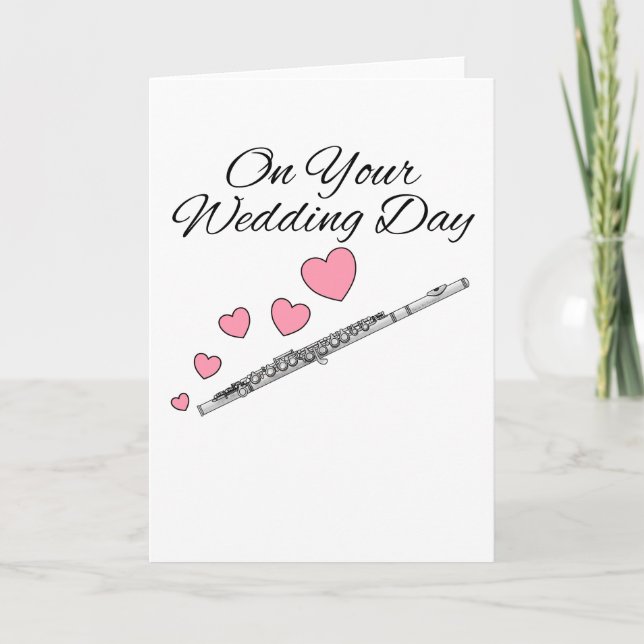 Cartão De Agradecimento Flutist Woodwind Musical Flute Wedding Card (Frente)