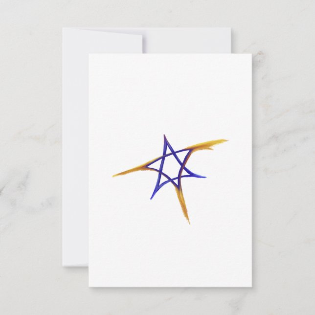 Cartão De Agradecimento Flying Fiery Star of David Card (Frente)
