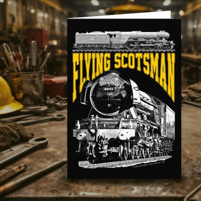 Cartão De Agradecimento Flying Scotsman 1923 LNER Train. Steam Locomotive. (Flying Scotsman 1923 LNER Train. Steam Locomotive. Thank You Card)
