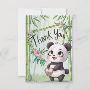 Cartão De Agradecimento Fofo Deseja Panda