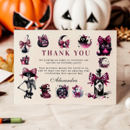 Cartão De Agradecimento Fofo e virando uma garota no aniversário do Dia da