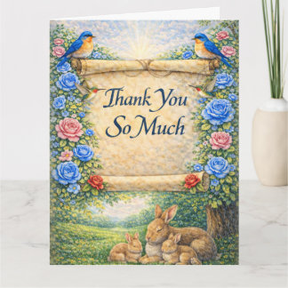 Cartão De Agradecimento Folded Floral Thank You Card with Scripture
