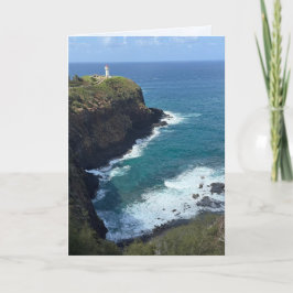 Cartão De Agradecimento Folded Kilauea Lighthouse Blank Card
