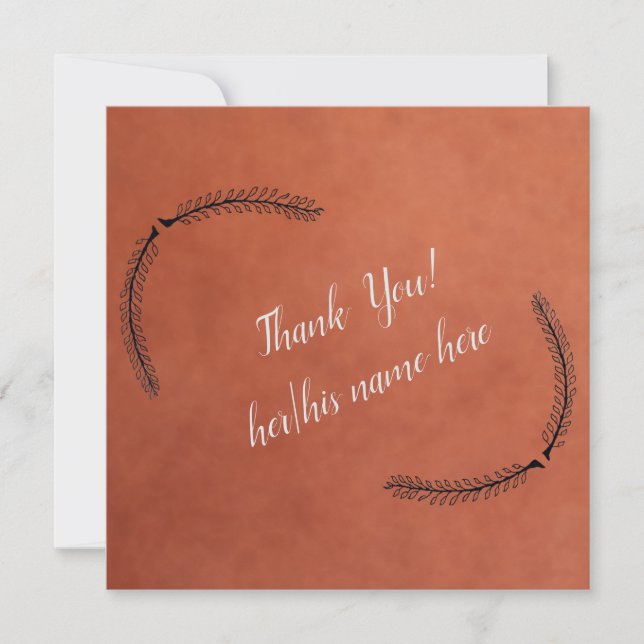 Cartão De Agradecimento Folded Thank You Card (Frente)