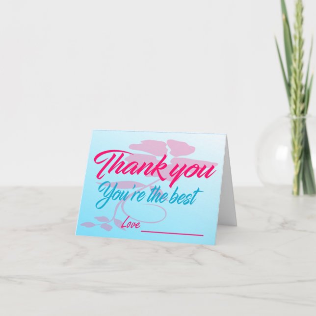 Cartão De Agradecimento Folded Thank You Card (Frente)