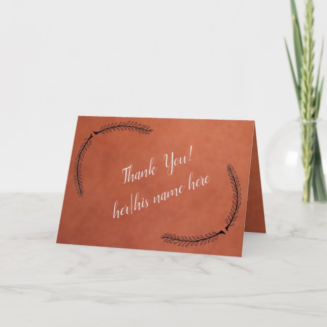 Cartão De Agradecimento Folded Thank You Card (Frente)
