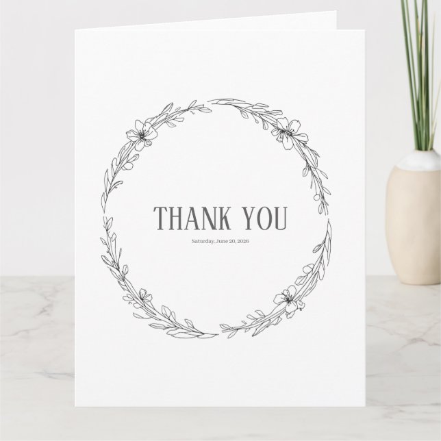 Cartão De Agradecimento Folded Thank You Card (Frente)
