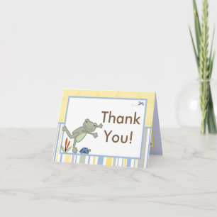 Cartão De Agradecimento Folded Thank you Card Leap Frog Turtle Bee