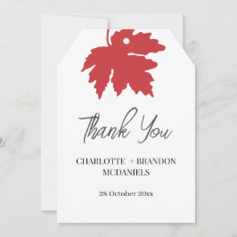 Cartão De Agradecimento Folha de Bordo de Outono Vermelho Brilhante Agrade