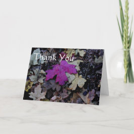 Cartão De Agradecimento Folha rosa, obrigado você