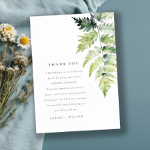 FOLHAGEM DE FERNES EM Aquarela VERDE OBRIGADO