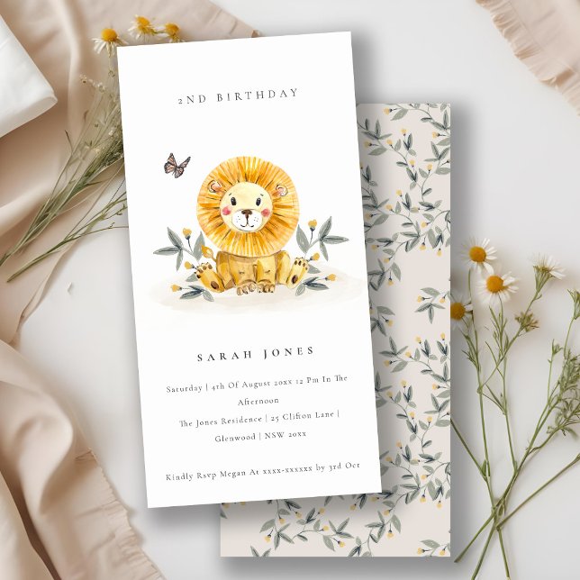 Cartão De Agradecimento Folhagem de Leão de Bebê Bonita A Qualquer Anivers (Criador carregado)