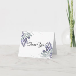 Cartão De Agradecimento Folhas de Aquarela de Ameixa Ametist