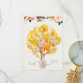 Cartão De Agradecimento Folhas de Árvore Genealógica da Família Maple Folh