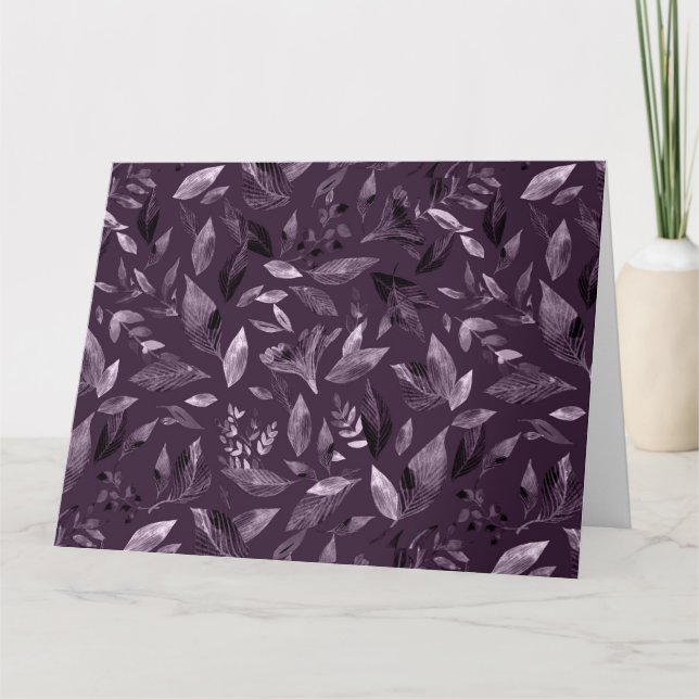 Cartão De Agradecimento Folhas de cor aquosa 7 (Frente)