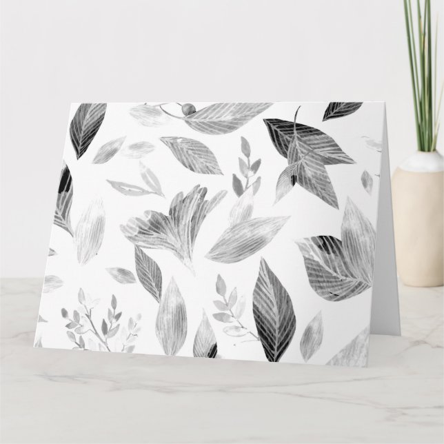 Cartão De Agradecimento Folhas de cor aquosa 8 (Frente)